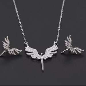 Angel Wings Stainless Steel Jewelry Set